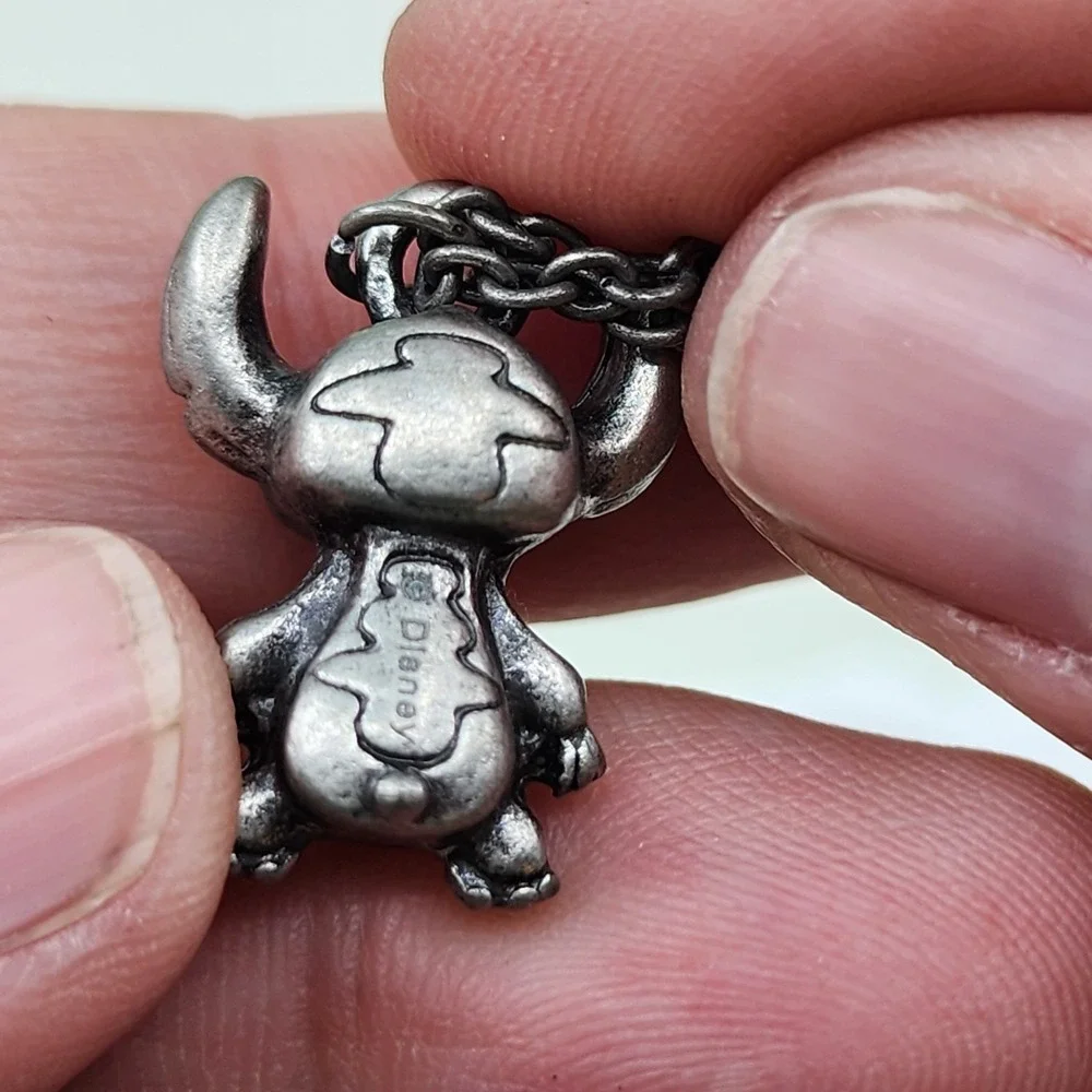 Disney Stitch Silver Tone Character Charm Pendant Necklace Lilo & Stitch Gift